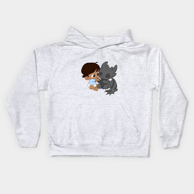 Birthday boy 2, how to train your dragon, baby dragon toothless and hiccup, BLM Kids Hoodie by PrimeStore